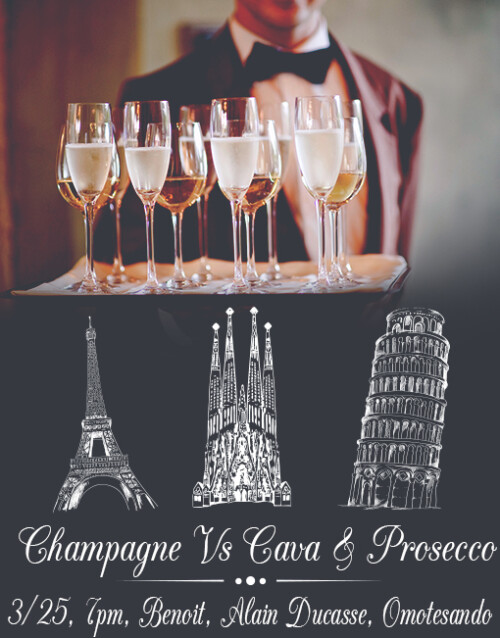 Champagne, Prosecco, Cava