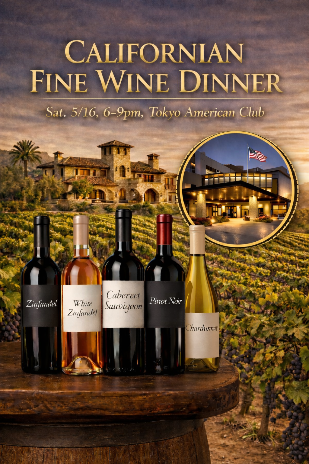 5/16 premium california wine dinner 🇺🇸 at tokyo american club 💯